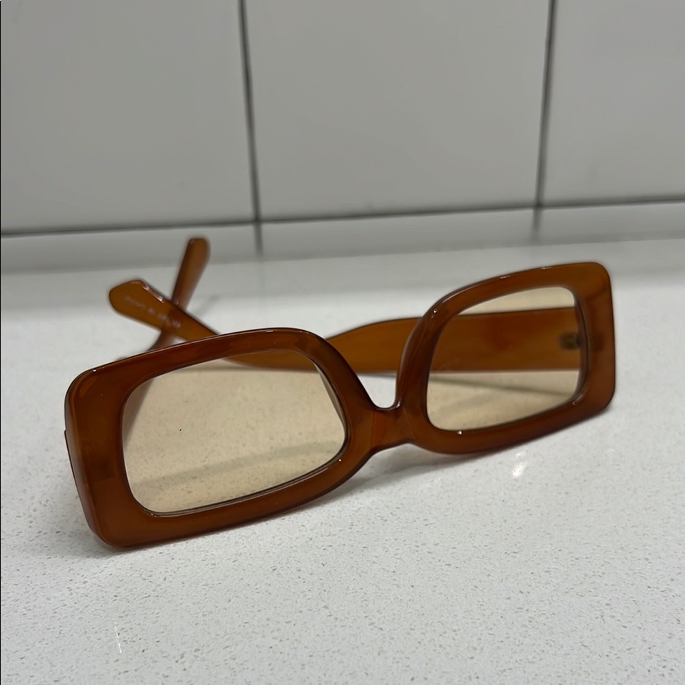 Brown Rectangular Sunglasses - image 1